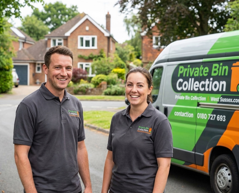 Friendly bin collection team member serving Arundel homes